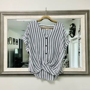 a.n.a Striped Blouse
